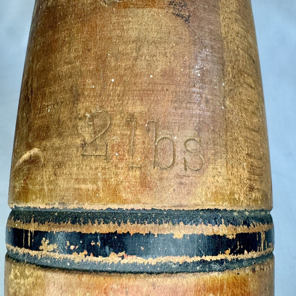 Antique Wood Circus Juggling Pin Long Stem Bowling Pin Measures 18