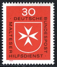 BRD FRG #Mi600 MNH 1969 Malteser Cross [1006 YT460 SG1500]