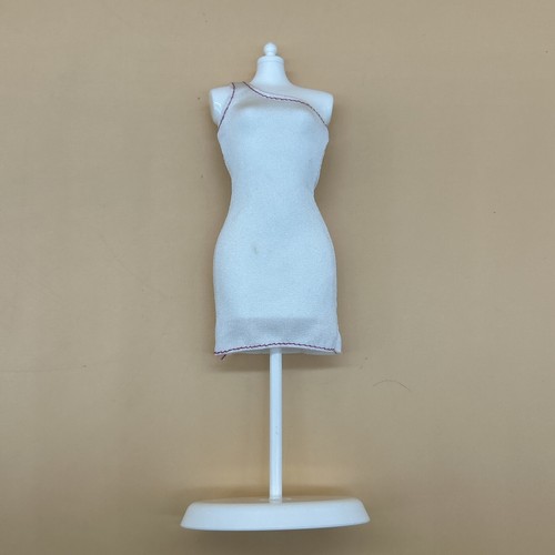 Barbie Fashion Design Plates Doll Dress White One Strap Replacement Doll Outfit - Picture 7 of 12