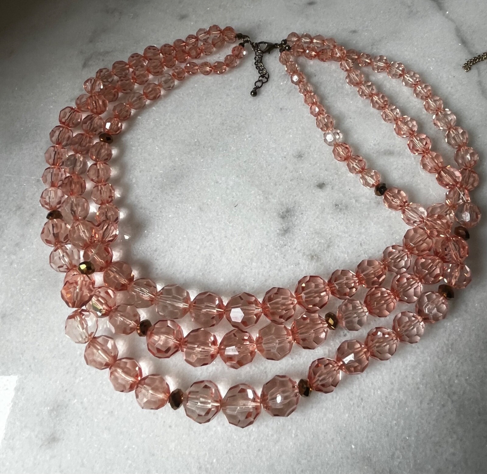 multi strand necklace . blush statement necklace … - image 4