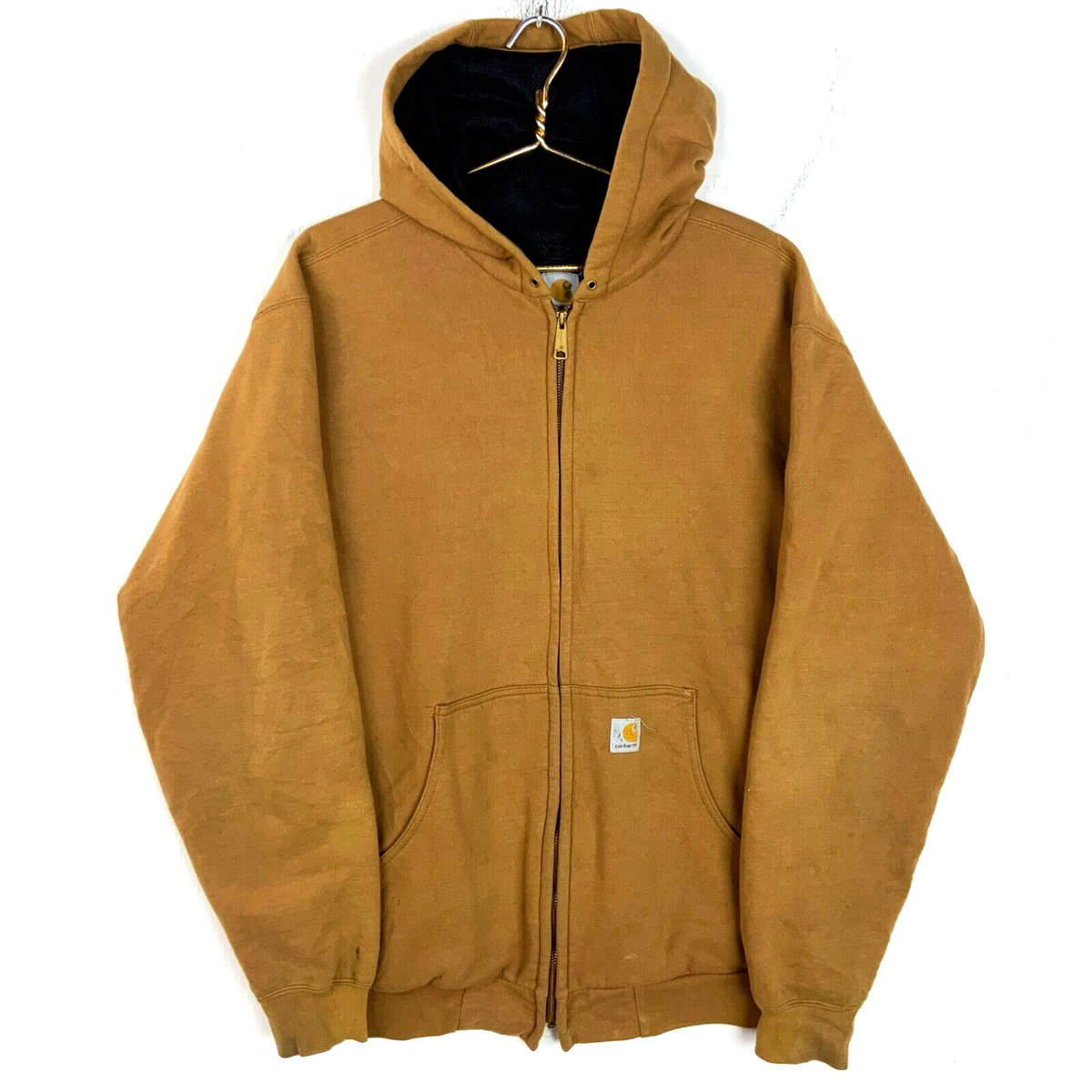 Vintage Carhartt Active Full Zip Hoodie Jacket Extra Large Brown  