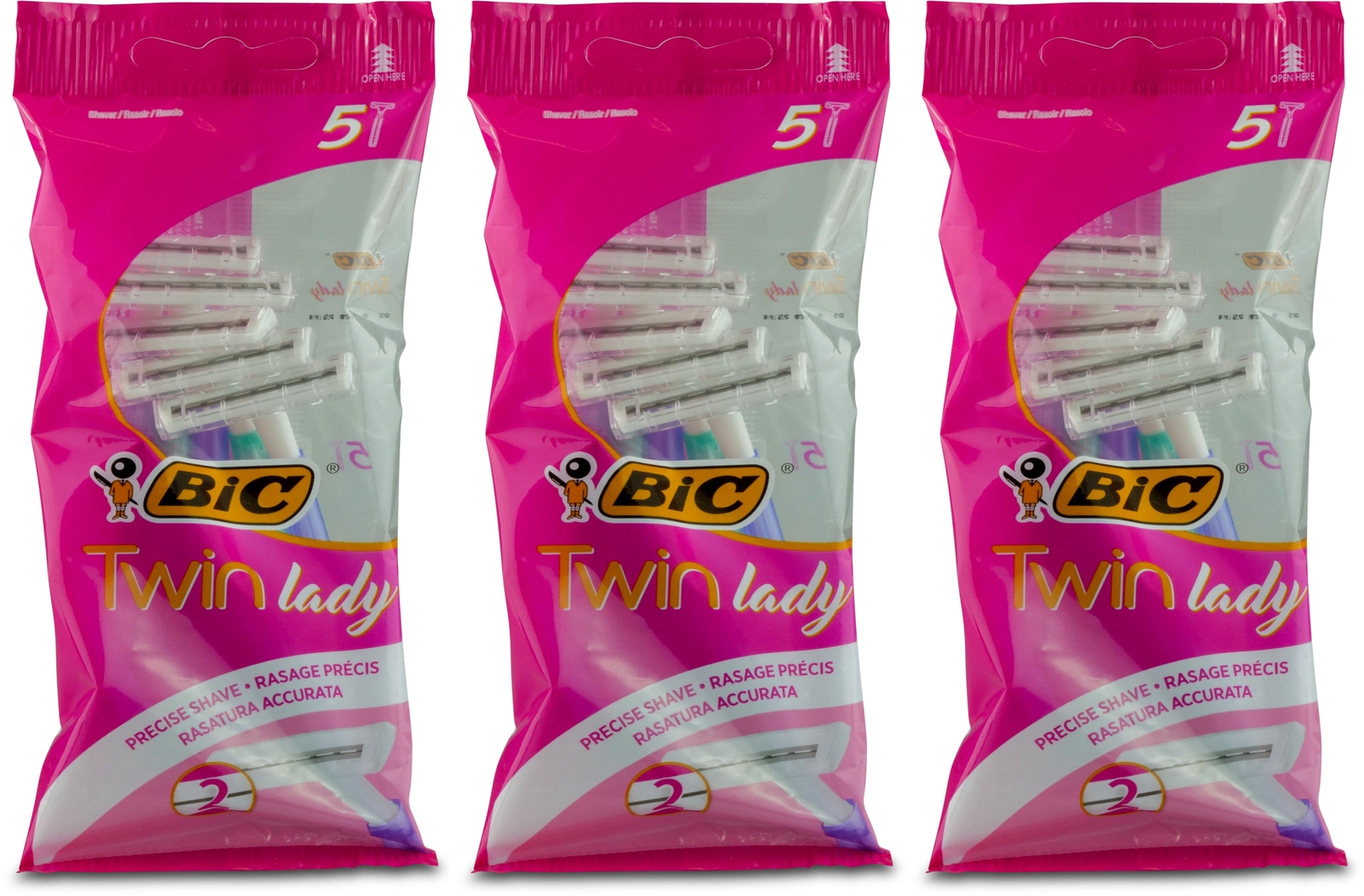 Bic Twin Lady Disposable Razor 5 Pack | Women's Shaving | Smooth Skin X 3