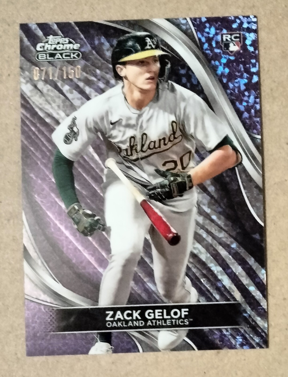 2024 TOPPS CHROME BLACK PURPLE MINI DIAMOND REFRACTOR ZACK GELOF RC #40 071/150