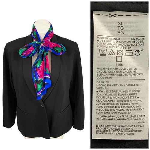 Old Navy Blazer Women XL Ponte Knit Black Basic Capsule Work Office Jacket - Picture 3 of 16