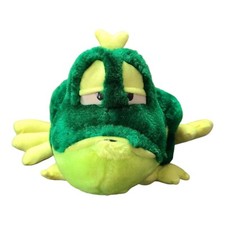 Classic Toy Company 2003 Green Prince Frog Plush Stuffed Toy Sitting