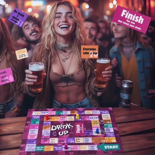 Tipsy Trink Brettspiel, Leder Land Trinkspiele für Erwachsene - Bild 2 von 6