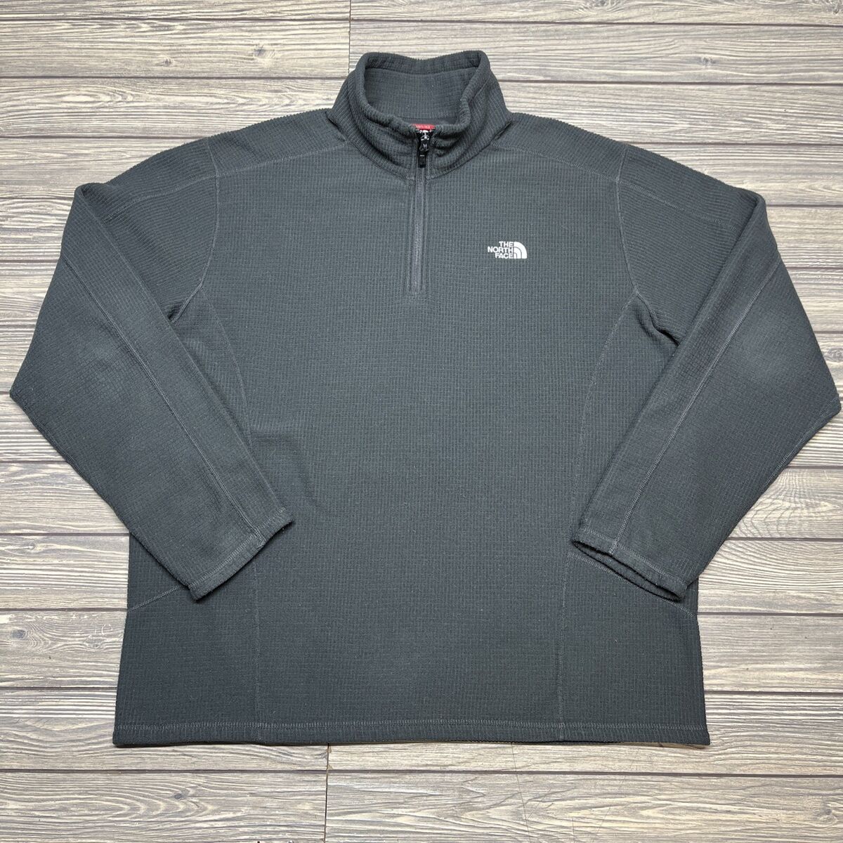 THE NORTH FACE 1/4 Zip Fleece Waffle Knit Sweater Pullover THE NORTH FACE 1/4 Zip Fleece Waffle Knit Sweater Pullover