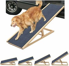 Pro Teleskop Hunderampe Holz 70x35cm Rampe Haustierrampe Holzrampe Rutschfest
