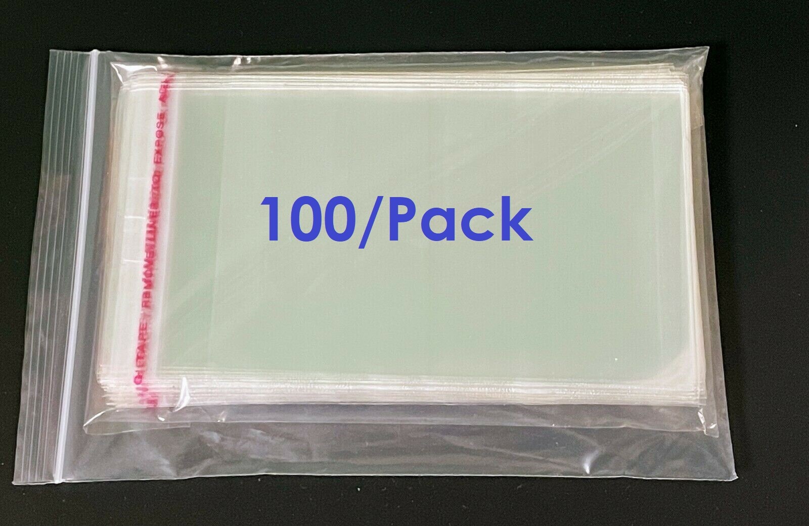 100/Pack RESEALABLE Plastic Clear Wrap Cassette Tape Storage Sleeves 3 Mil Thick