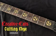 Radiation Logo Yellow & BLACK Fret Markers Vinyl Inlay Stickers 4 BASS & GUITAR