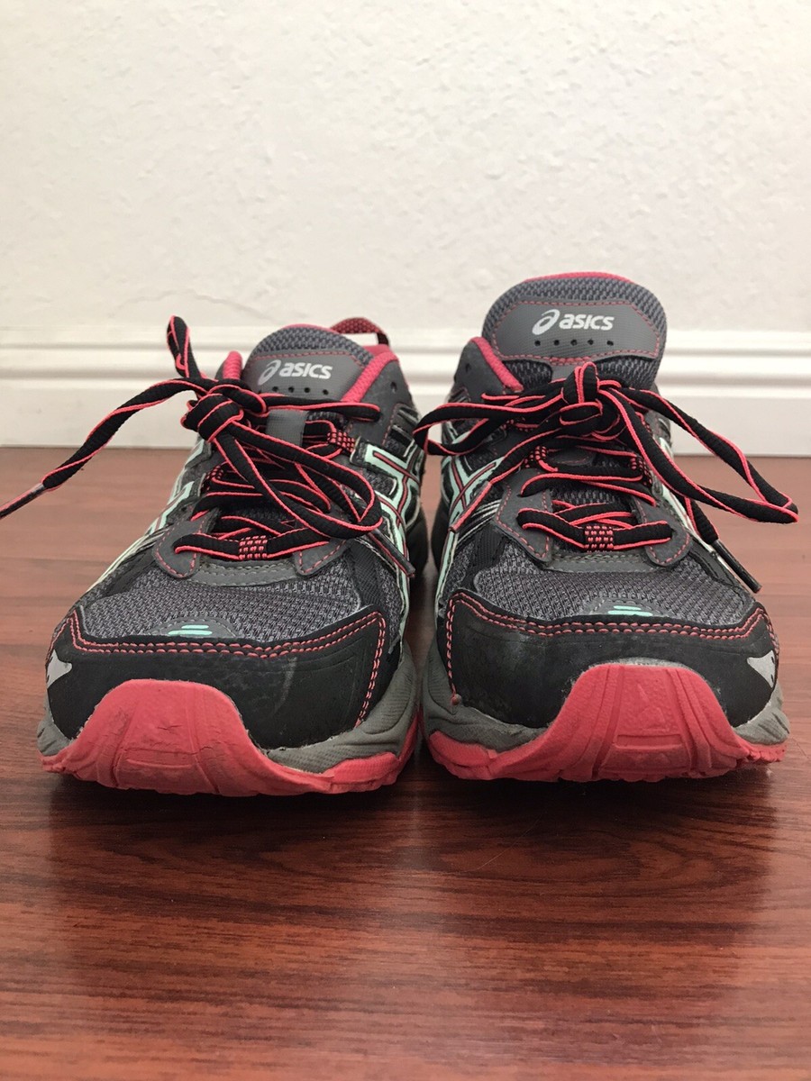 Asics Gel Venture 5 Womens Black Pink Running Shoes Size 10 #T5N9N