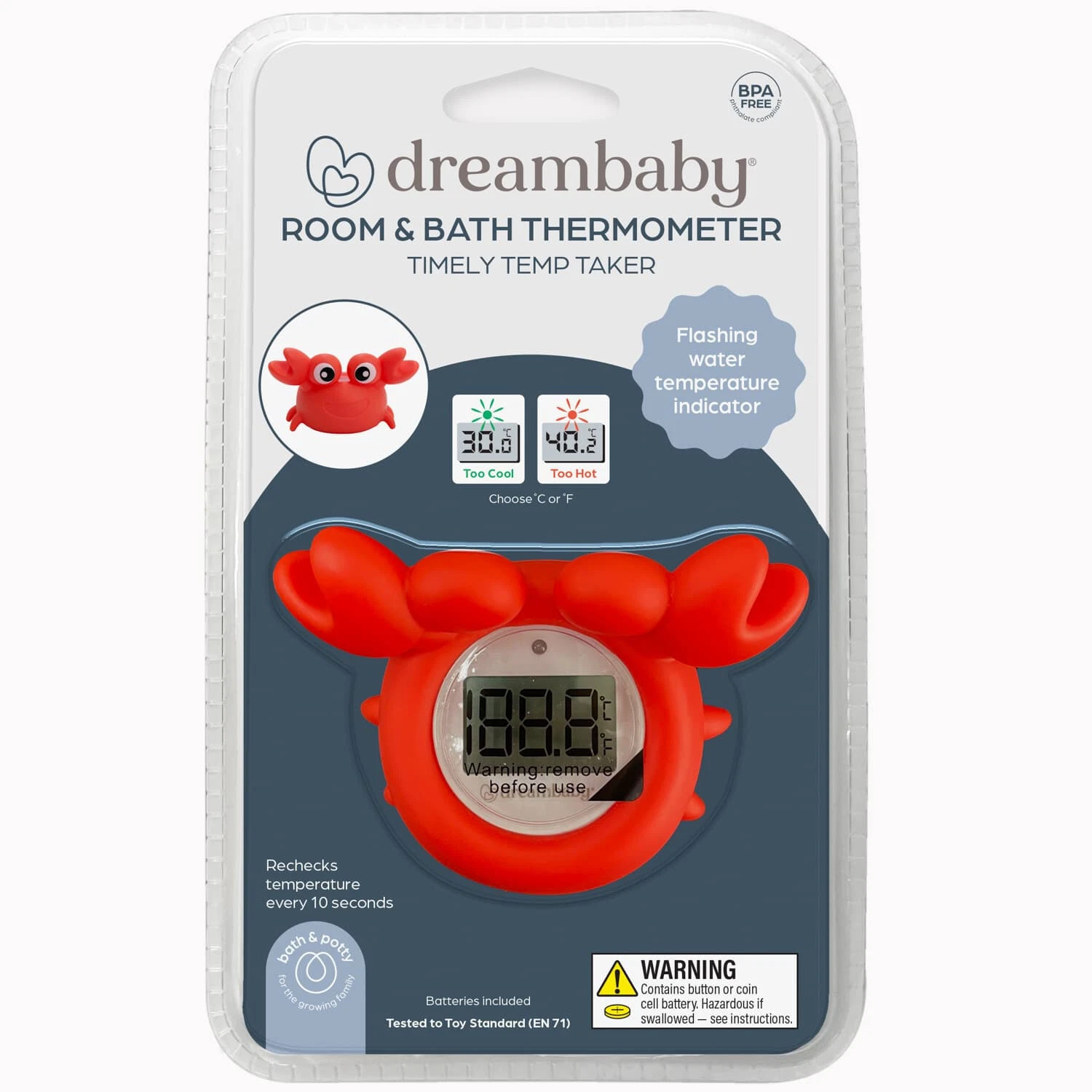 Dreambaby Room And Bath Thermometer With A Flashing Temperature Alarm
Opens in a new window or tab
