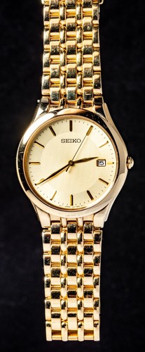 Seiko Gold-Tone Dial Men's Quartz Watch -- Working, Ø35mm Case - Picture 6 of 8