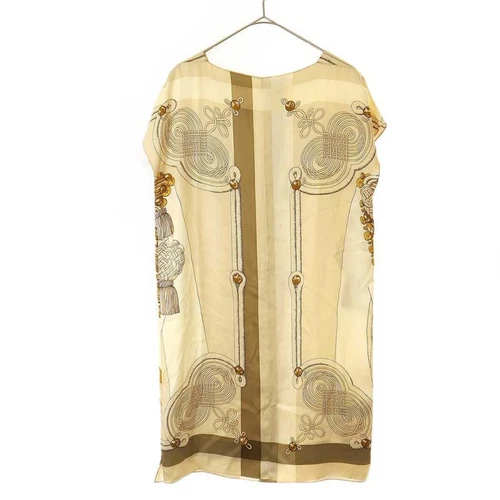 HERMÈS Abito HERMES 20SS in seta con cintura beige 36 autentico dal Giappone