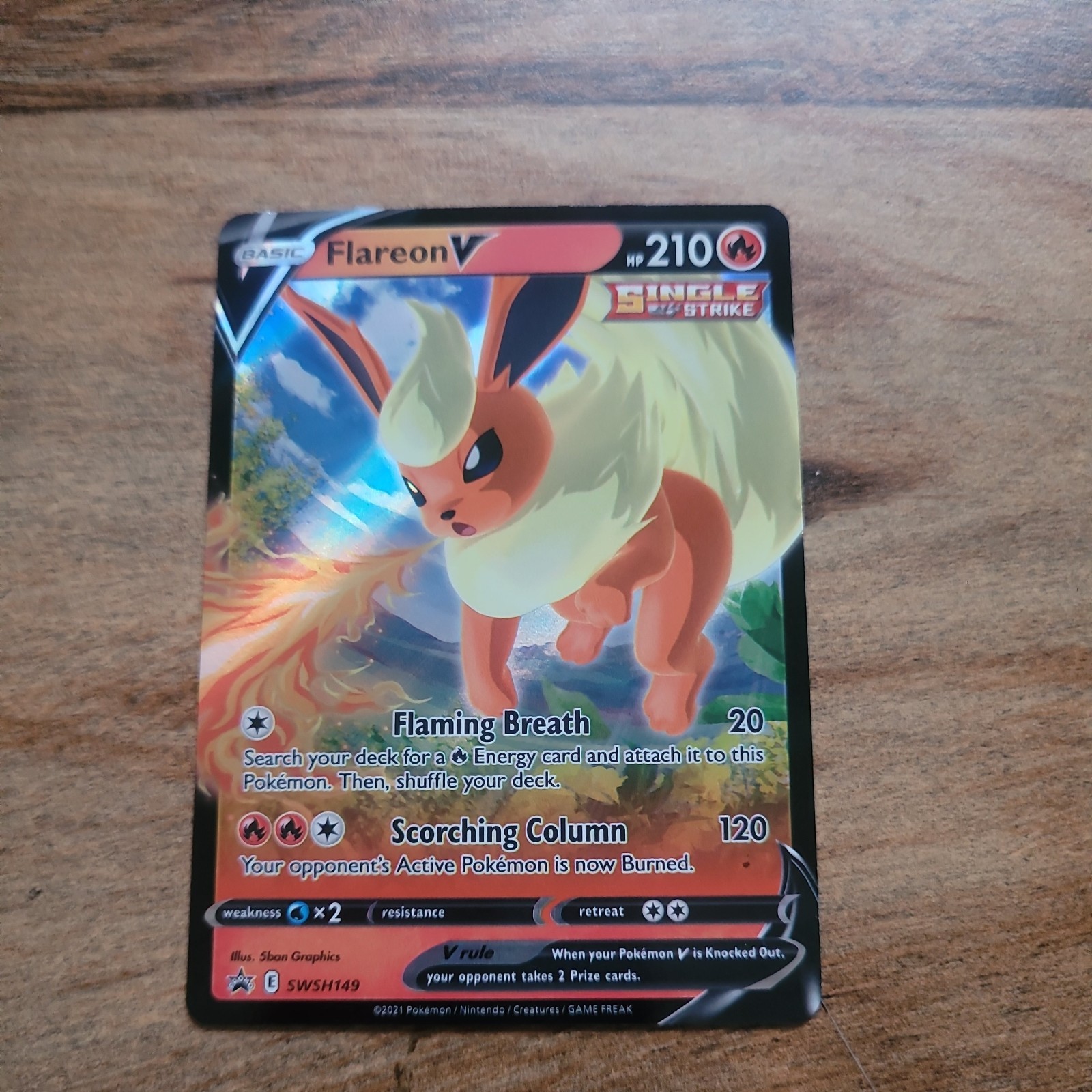 Flareon V SWSH149 NM Full Art Promo Rare Pokemon Card