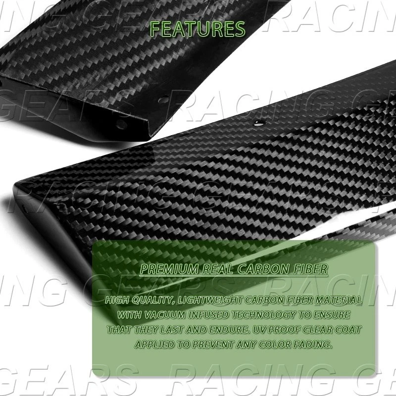 CARBON FIBER SPORT FRONT BUMPER LIP SPOILER FOR 19-22 BMW 320i 330i 330e G20 G21 - Image 4 of 4