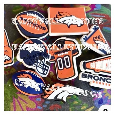 10 Piece Set DENVER BRONCOS Football Team Shoe Charms Shoe Decorations NEW