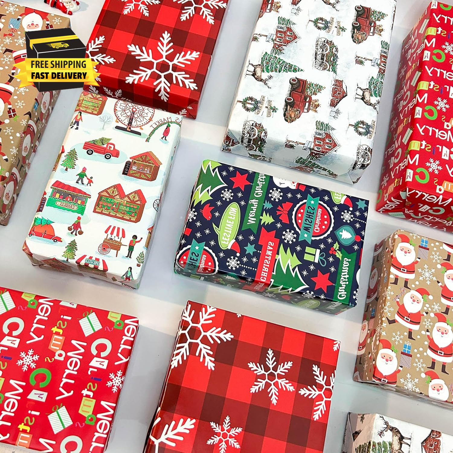 Christmas Wrapping Paper, Gift Wrapping Paper (Christmas 6 Sheets) ⭐️⭐️⭐️⭐️⭐️