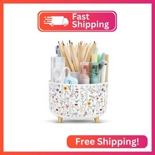 SKYDUE 360 Degree Rotating Desk Organizer, Dual-Purpose Pencil Pen Holder for De
