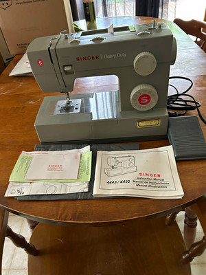 SINGER Heavy Duty 4452 Electric Sewing Machine w/ Foot Pedal & Manual
