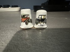 2 x Variety Thimbles - Fine Bone China - Vintage Cars - Various Sizes