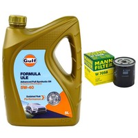 MotoröL Set Gulf Formula ULE 5W-40 5 Liter + ÖLfilter FüR Fiat Lancia Suzuki