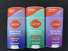 3x Lume Smooth Solid Whole Body Deodorant ASSORTED SCENT Pack 2.6 oz - NEW