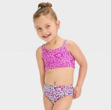 NEW NWT Infant Girls Sz 18 Months Purple Print 2 Pc Bikini Swimsuit CAT  JACK
