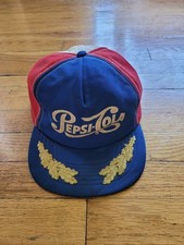 Vintage Pepsi Cola Snapback Hat - Gold Leaf Brim - RED WHITE BLUE - Employee