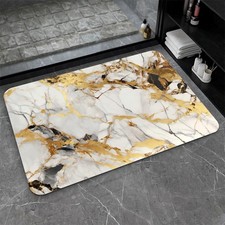 Zhuzhishan Bath Mat-Bathroom Rugabstract Marble Gold-Absorbent Non Slip Quick