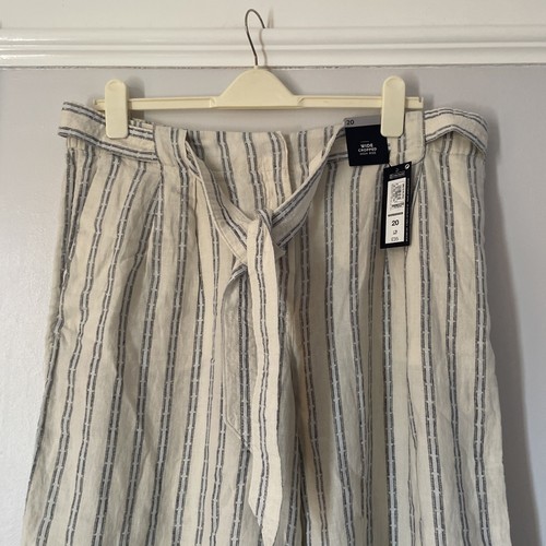 Womens Marks And Spencer’s Wide Cropped Linen Trousers BNWT Size 20 - Picture 2 of 6