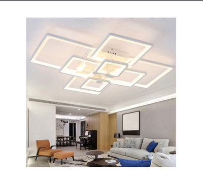 Oukaning 41.34-in Dimmable 8 -Light 41.34-in Brushed White Integrated LED Flush