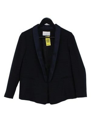 Sandro Damen Blazer UK 12 Schwarz 100% Polyester Mantel