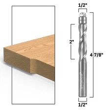 1/2" Upcut Flush Trim Solid Carbide Router Bit - 1/2" Shank - Yonico 31205-SC