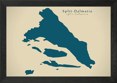 Split Dalmatien Landkarte gerahmtes Wandbild Poster Leinwanddruck Bild