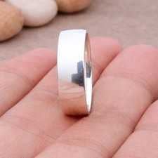 925 Sterling Silver Plain Band Ring Polished Finish