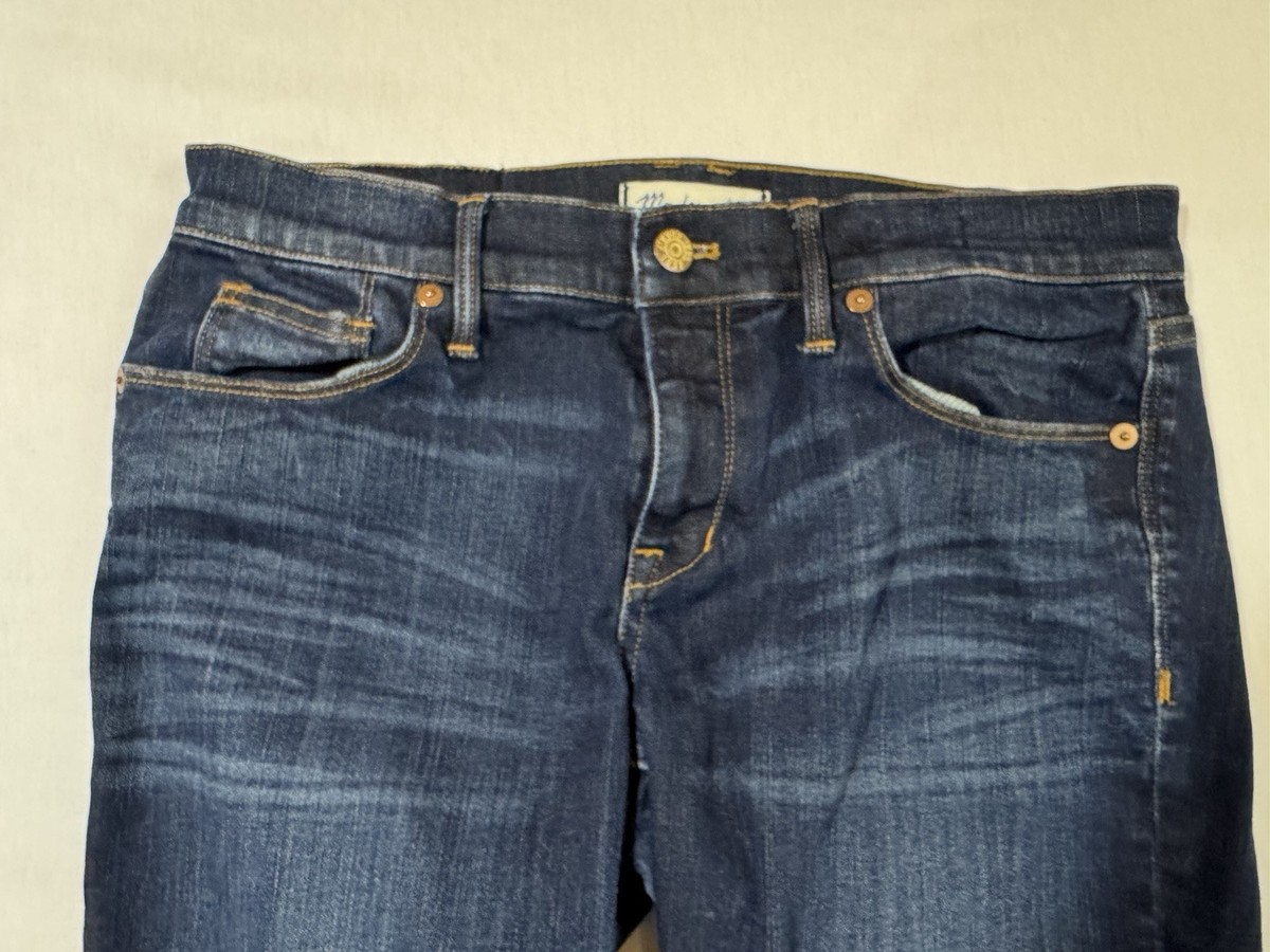 Madewell Jeans Womens 29x25 1/2 Blue Denim Stretch Mid Rise Slim Ankle Whiskered View 3