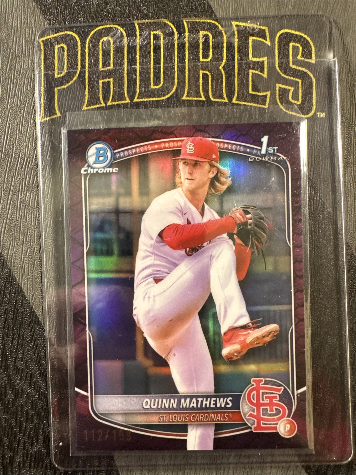 2025 Bowman Quinn Mathews #BCP-25 1st Chrome Reptilian Fuchsia Refractor /199