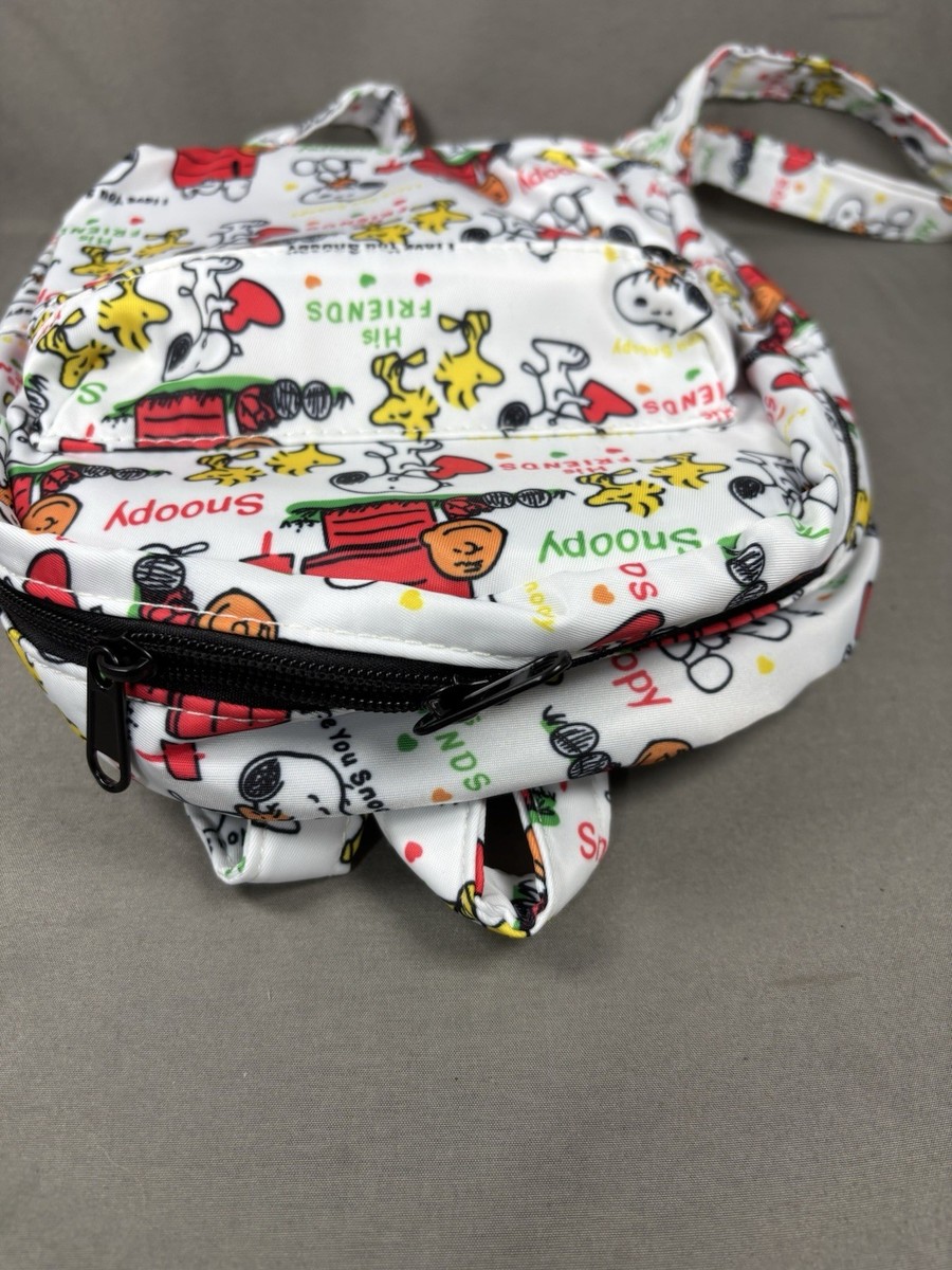 Finex Snoopy All Over Cartoon Print Small Mini Backpack View 6