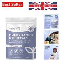26 Essential Vitamins & Minerals -  Multivitamins, 90 Tablets, UK Made