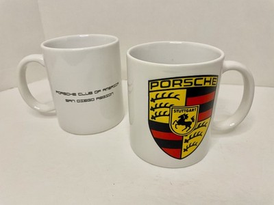 Set of Two Porsche Club America San Diego Region Coffee Mugs Mug PCA Crest Logo