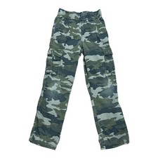 The Children's Place Cargo Pants Boys Size 10 Green Camo Cotton Adjustable Waist