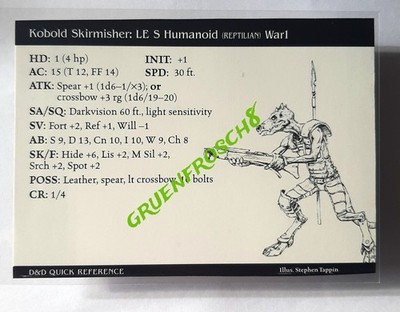  KOBOLD SKIRMISHER  D&DB6 WIZARDS 2003 DUNGEONS DRAGON D&D MINIATURES GAMES CARD