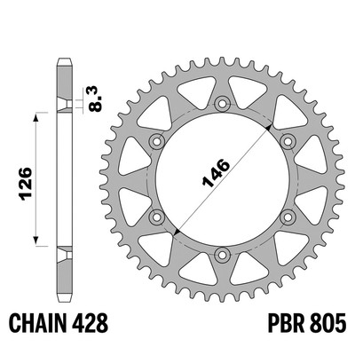Suzuki RM 100 1979-1982 Krone PBR Schritt 428 60 Zähne Ergal