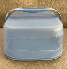 Tupperware Junge Welle Kastenkuchen-Behälter Hellblau Brotkasten Kastenform Gebr