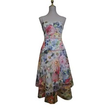 ADRIANNA PAPELL  Tiered Printed Embroidered Floral Midi Dress Size 2 NWT wedding
