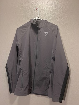 Gymshark Mens Zero Gravity Track Jacket Charcoal Grey Full Zip Athletic Size L