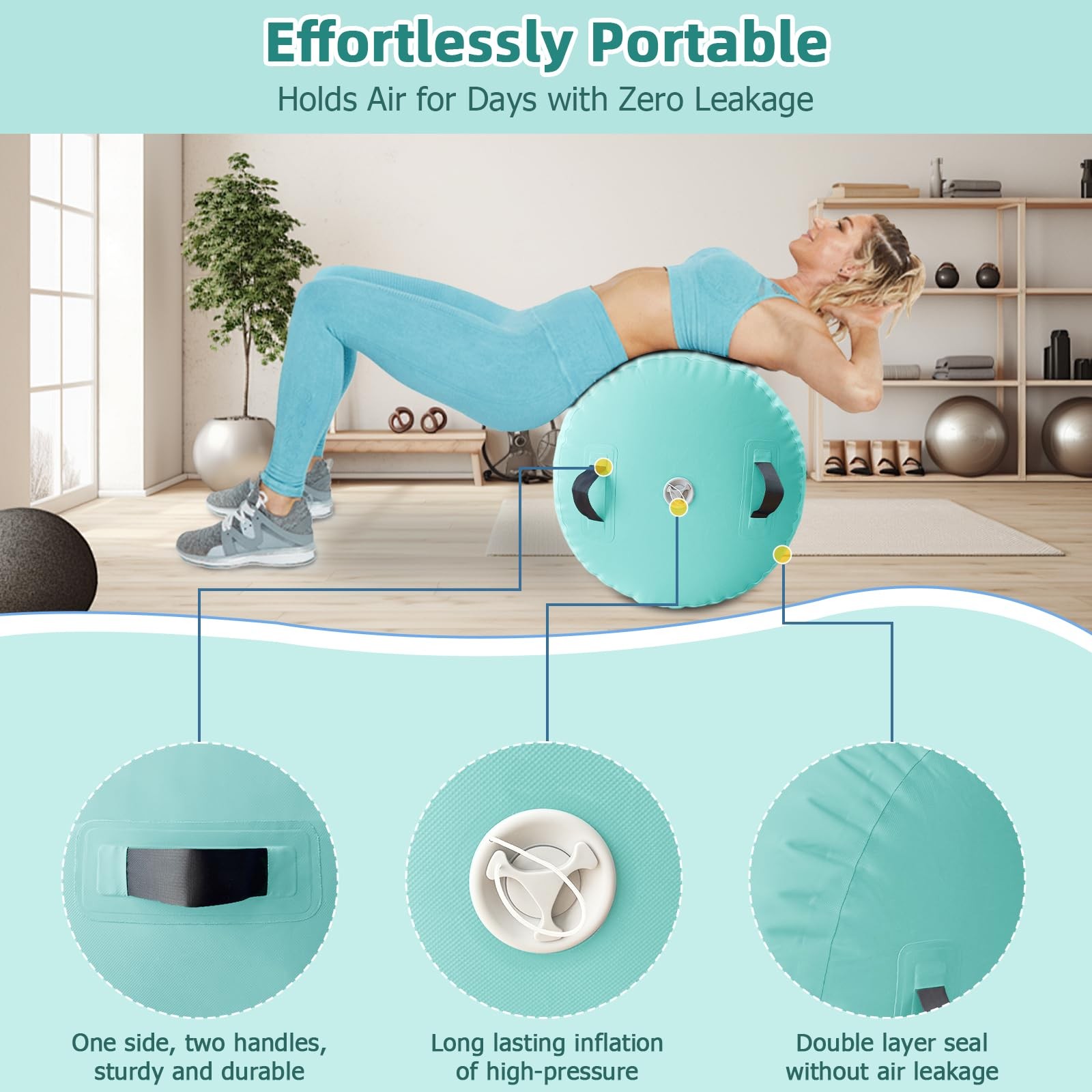 Gymnastics Air Barrel Inflatable Tumbling Roller Mat Back Handspring Trainer ...