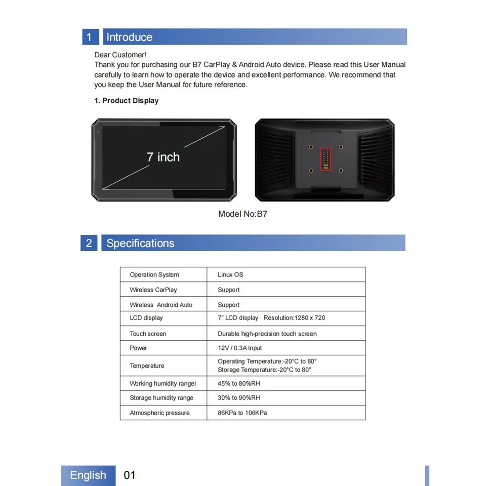 7in motorrad navigation screen für BMW w/carplay Android auto GPS IPX7 - Bild 2 von 4