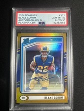 2024 Panini Donruss -Rated Rookie Blake Corum #322 Gold Auto /25 POP 1 GEM 10/10